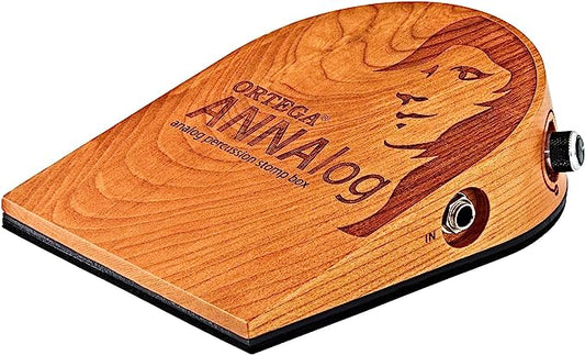 Ortega Guitars Analog Singer-Songwriter Stomp Box with Built-in Passive Piezo for Kick Sound, Natural (ANNALOG)